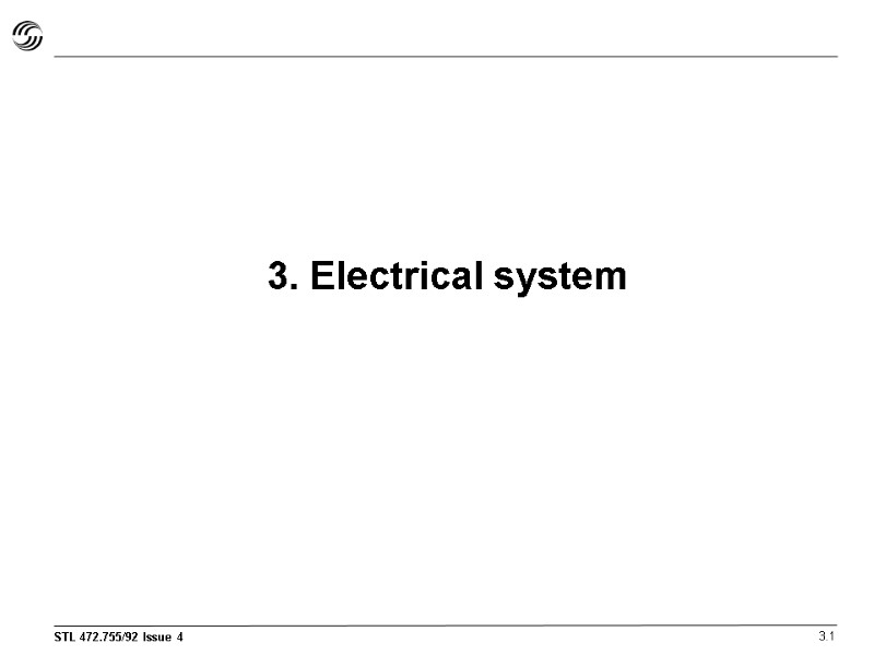 3. Electrical system 3.1